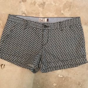 Black Patterned Shorts